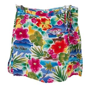 Mark Fore & Strike Tropical 100% Linen Skort size 8 Beach Vacation